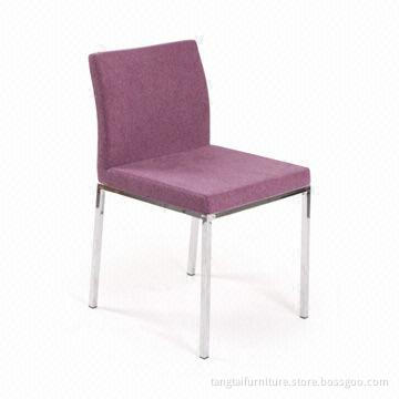 Modern Dining Chair, Made of PU/Fabric and Chrome Frame Materials, ODM/OEM Orders Welcomed
